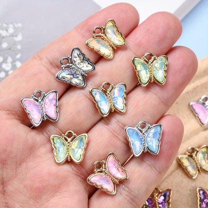 Colorful Alloy Butterfly Pendants