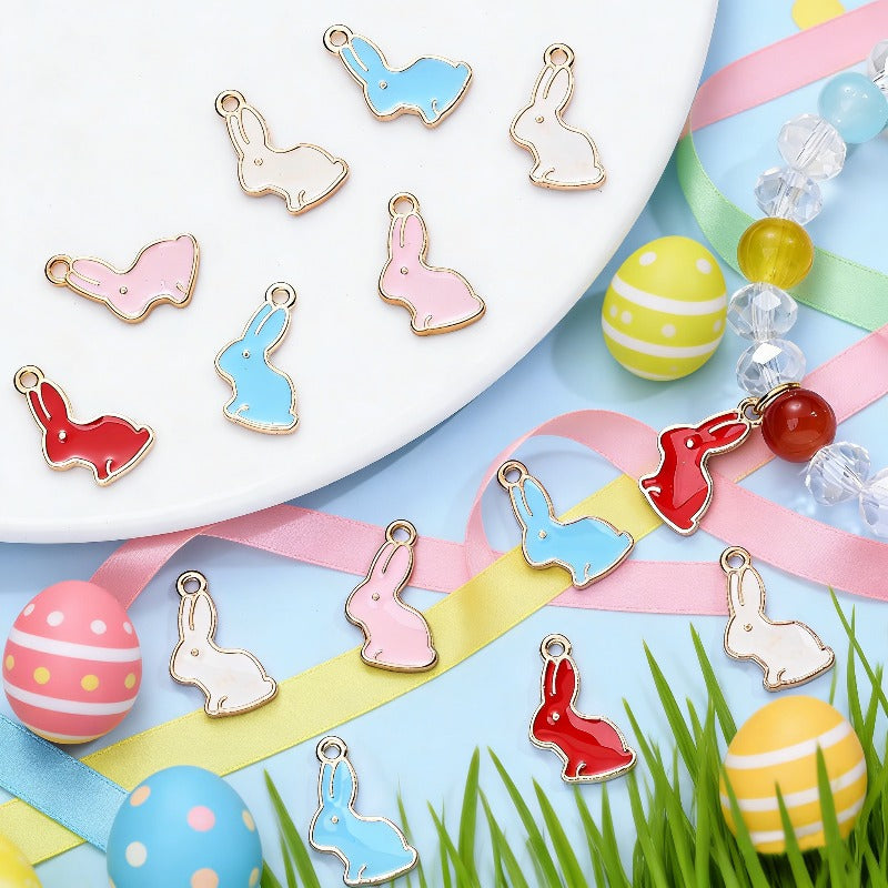 Easter Enamel Rabbit Pendants