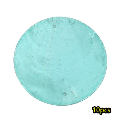 10-Piece Round Ocean Stone Pendants