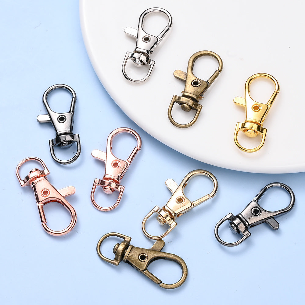 Mixed Color Zinc Alloy Swivel Lobster Clasp Hooks