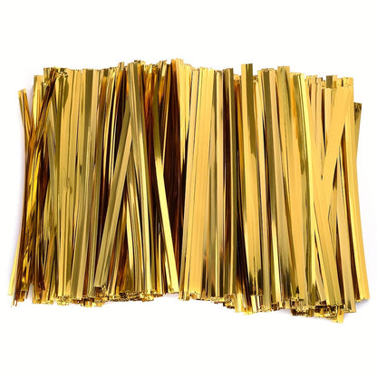 800-Piece 4 mm Gold Metal Wire Ties