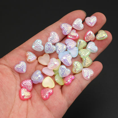 30pcs/set Mini 3D Heart Acrylic Cabochon Beads