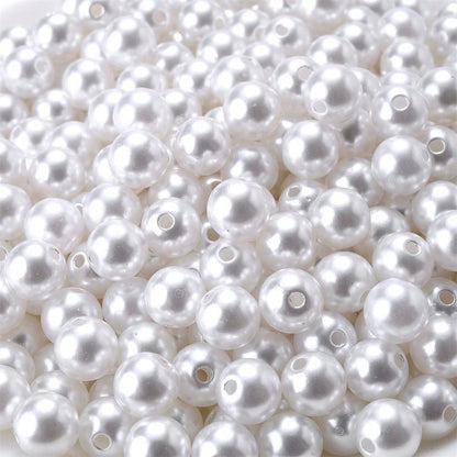 200/400pcs 8mm Acrylic ABS Imitation Pearl Round Spacer Beads