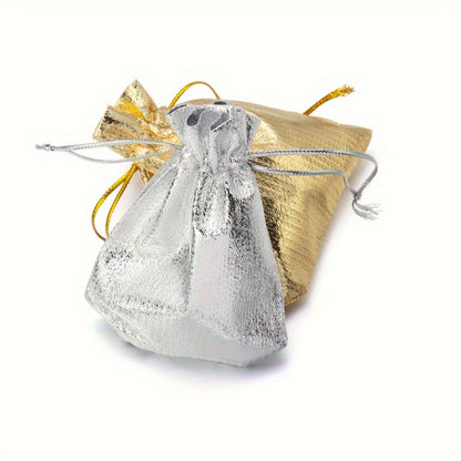 30-Piece Gold & Silver Drawstring Jewelry Gift Bags
