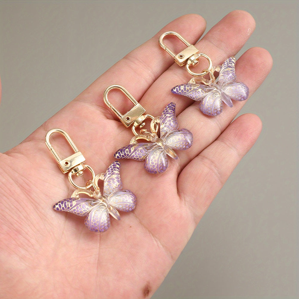 Purple Butterfly Acrylic Keychain