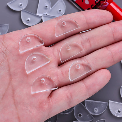 Transparent Acrylic Semicircle Spacer Beads