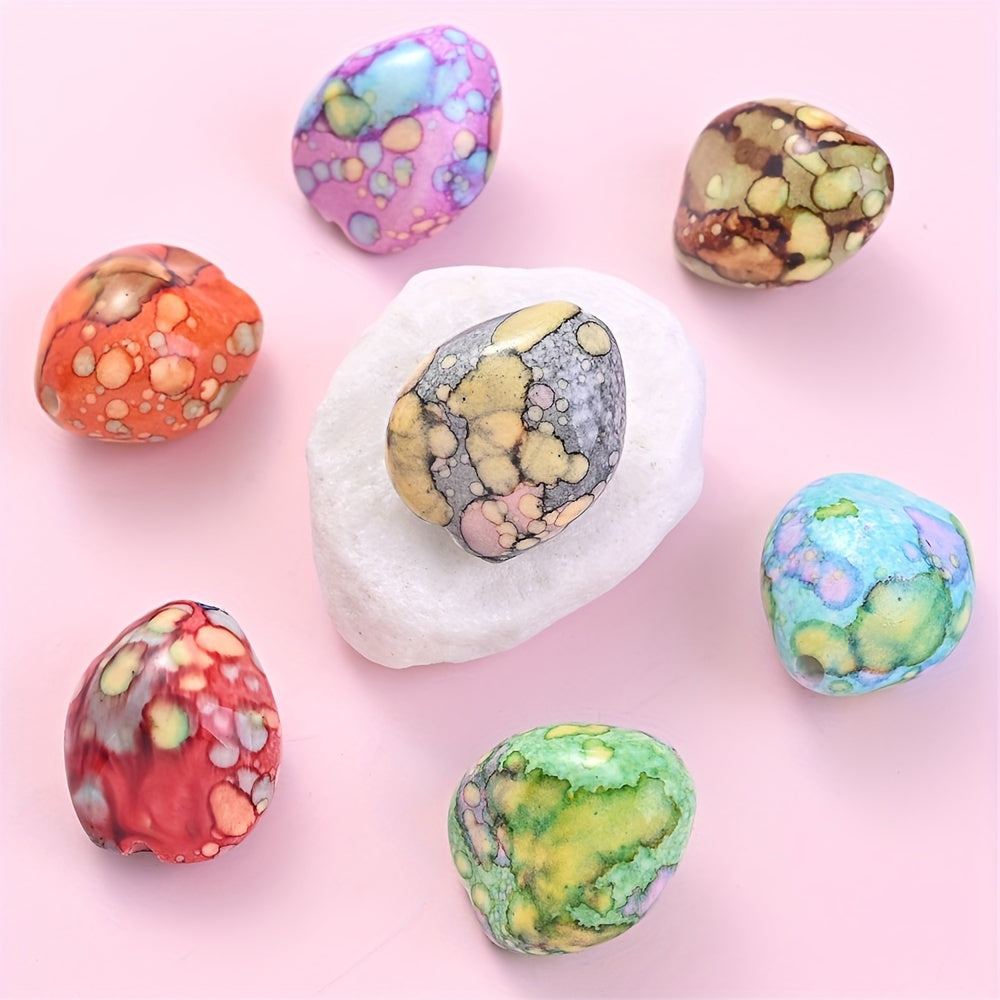 Multicolor Oval Acrylic Beads