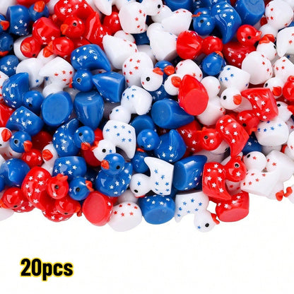 Patriotic Resin Duck Flatback Charms