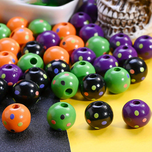 Halloween Printed Spotted Beads