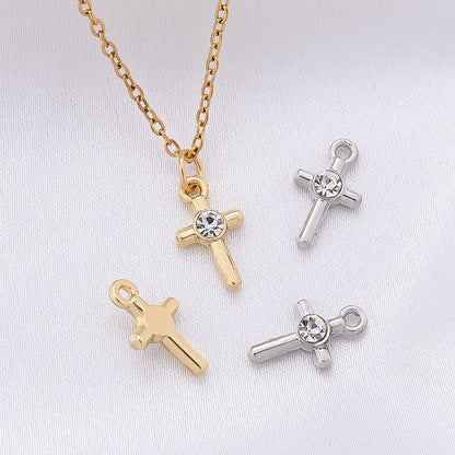 Rhinestone Cross Pendant Charms