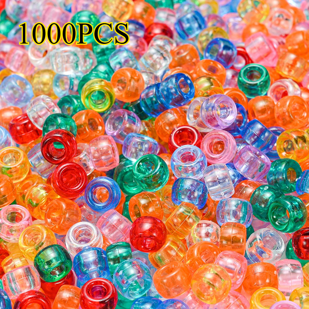 100pcs 6x9mm Large Hole Acrylic Cylindrical Beads