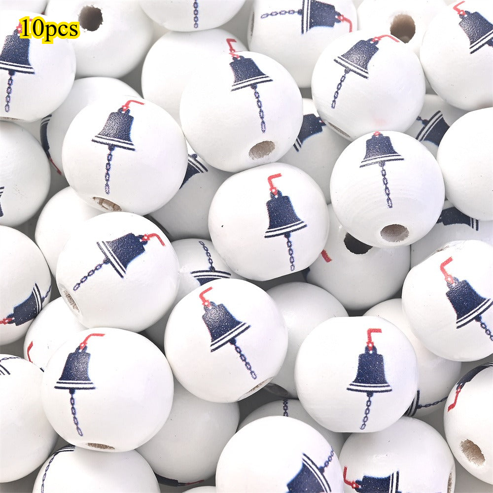 Marine-Themed Wooden Beads