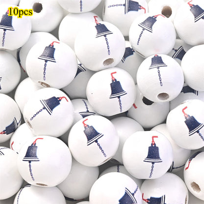Marine-Themed Wooden Beads