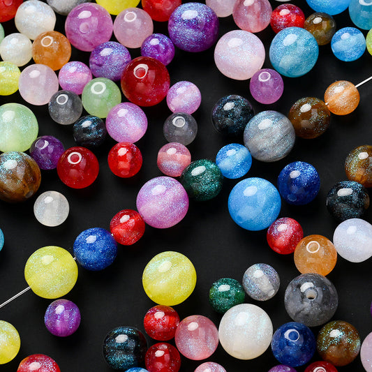 8/10/12 mm Summer Glitter Resin Beads