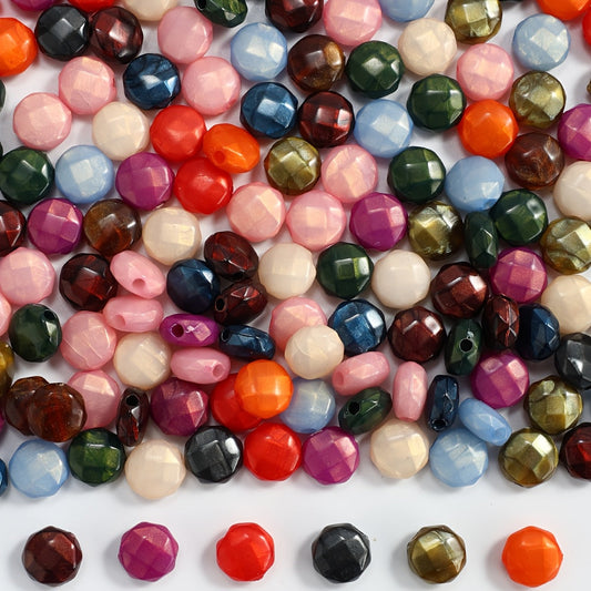 100PCS 11mm Colorful Flat Acrylic Bead Set