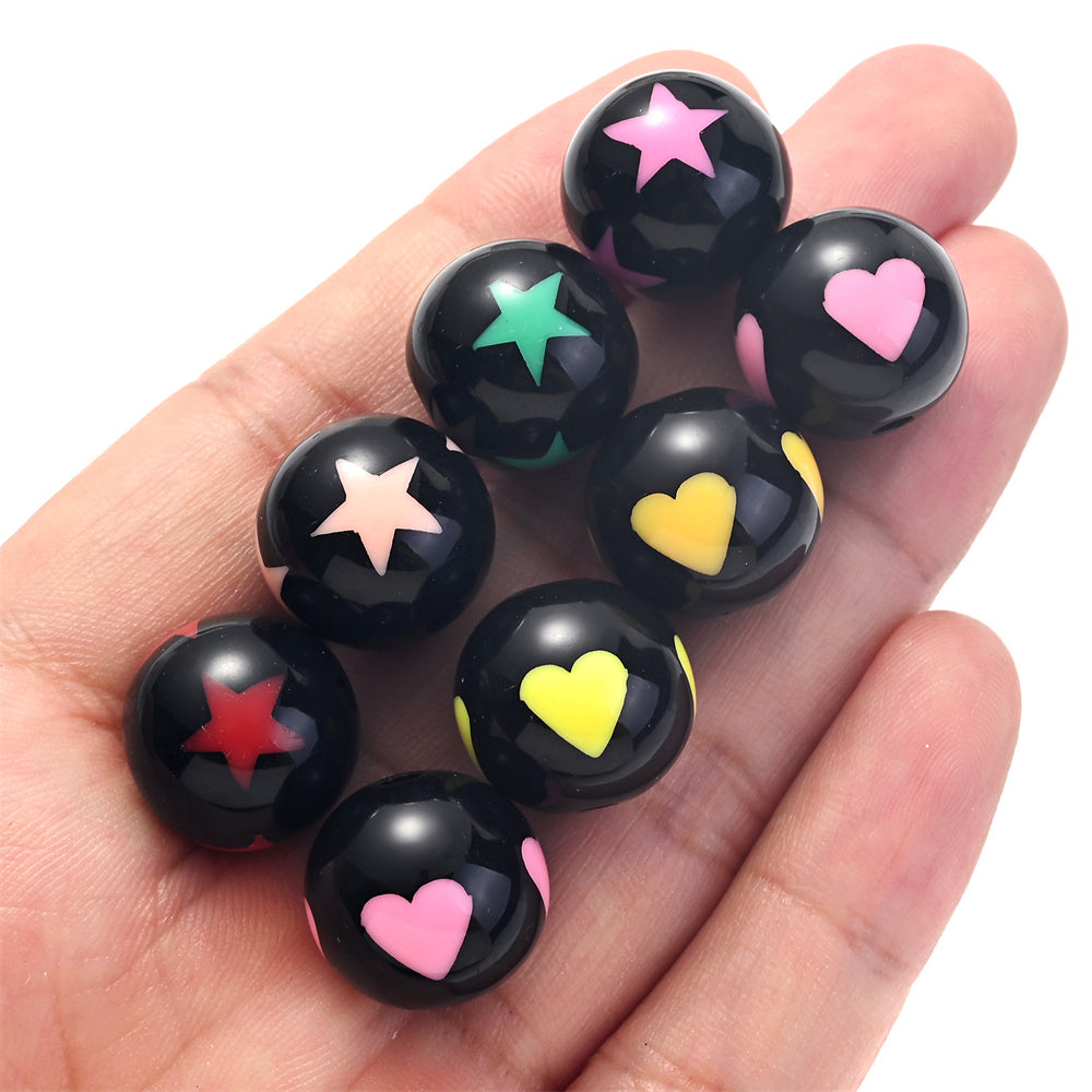Valentine's Day Star Heart Acrylic Spacer Beads
