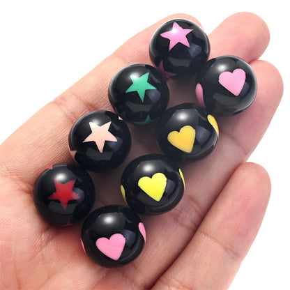 Valentine's Day Star Heart Acrylic Spacer Beads