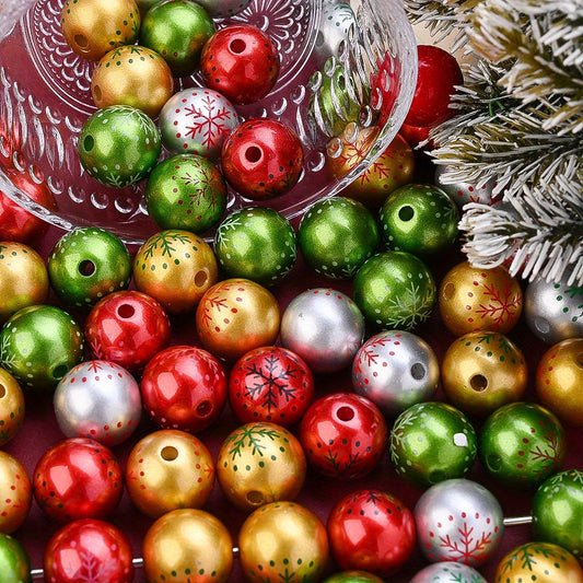10pcs 15mm Christmas Snowflake Acrylic Beads