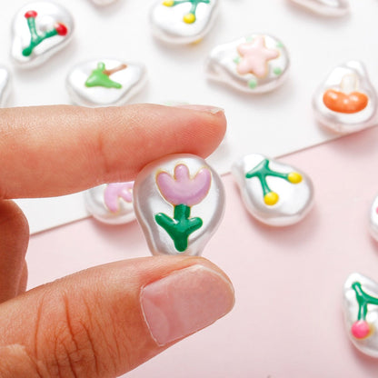 10PCS Water Drop Double-Sided Imitation Pearl Bead Set