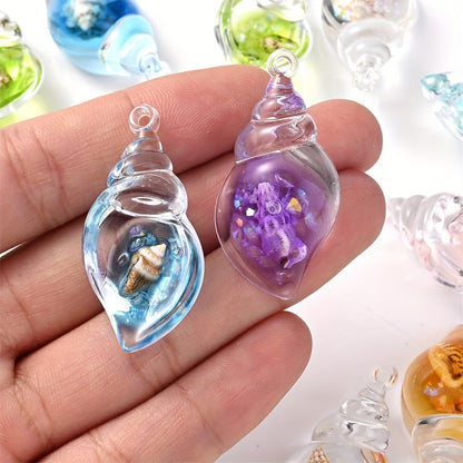 Luminous Transparent Conch Resin Pendants