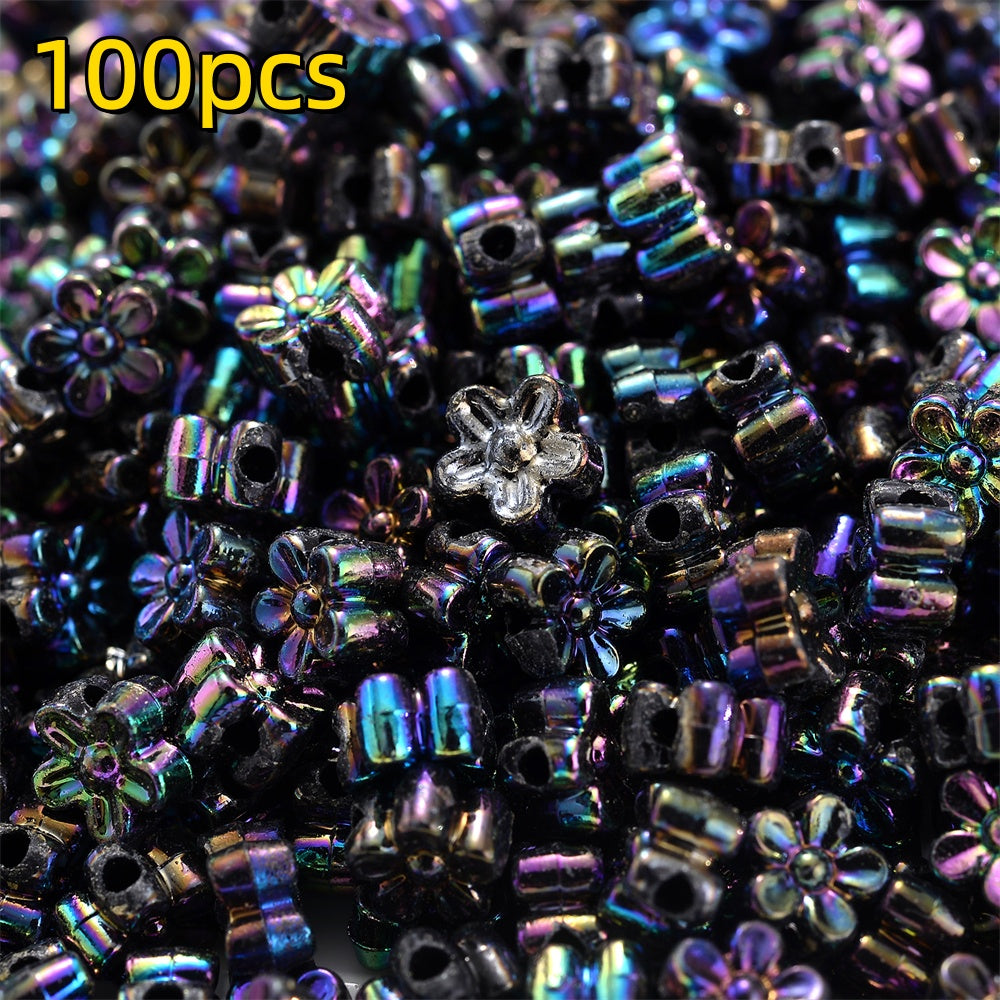 100pcs 4x7mm AB Color Flower Acrylic Beads