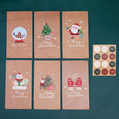 Christmas Paper Gift Bags with Sealing Stickers