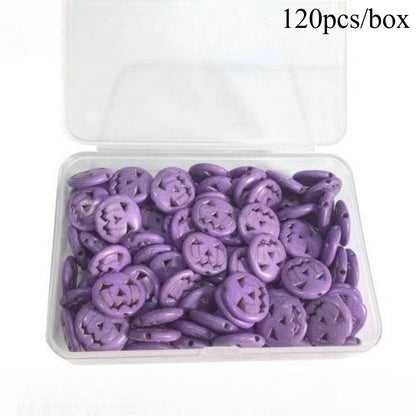 120pcs/box Turquoise Skull Pumpkin Beads Halloween Style Loose Spacer Beads for Jewelry Making DIY Handcrafts Accessories Festival Psrty House Decor Supplies Ideal Handmade Gifts