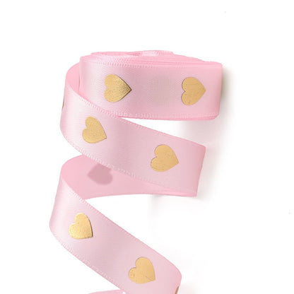 1 Roll 5 Yards Peach Heart Hot Stamping Ribbon