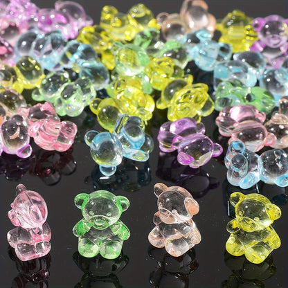 20pcs 8x11mm Transparent Bear Acrylic Beads