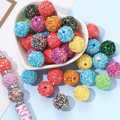 Vibrant 16mm Mixed Color Resin Sequin Beads - Red Bayberry Shape, 10pcs