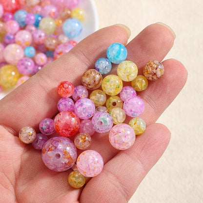 10/20/30/50/100pcs Gradient Crackle Acrylic Beads
