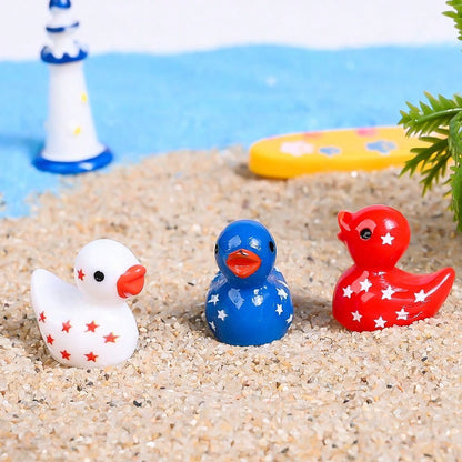 Patriotic Resin Duck Flatback Charms