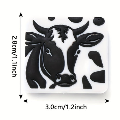 1/4PCS Cow-Themed Silicone Bead Set