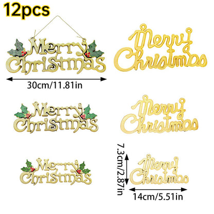 Golden Merry Christmas Letter Pendants