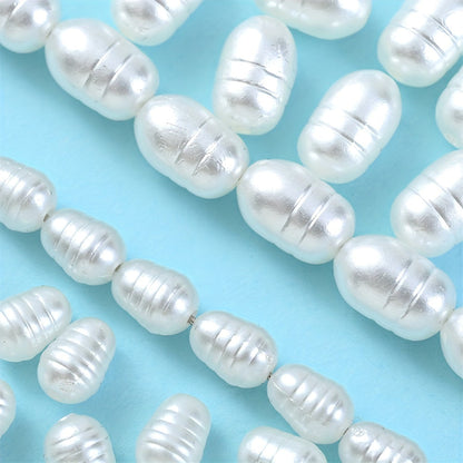 100/200PCS White Oval Acrylic Spacer Bead Set