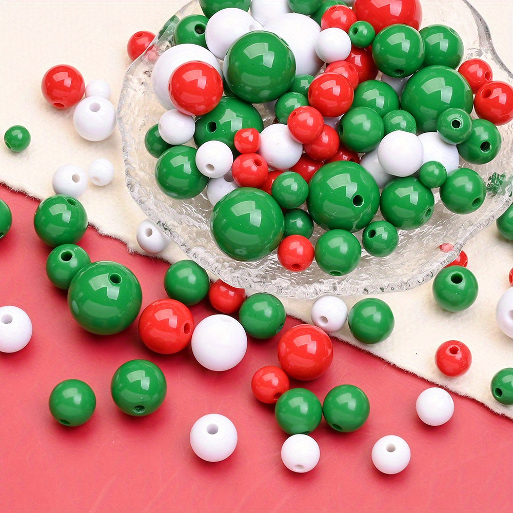 Christmas Round Acrylic Beads