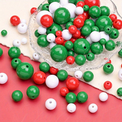 Christmas Round Acrylic Beads
