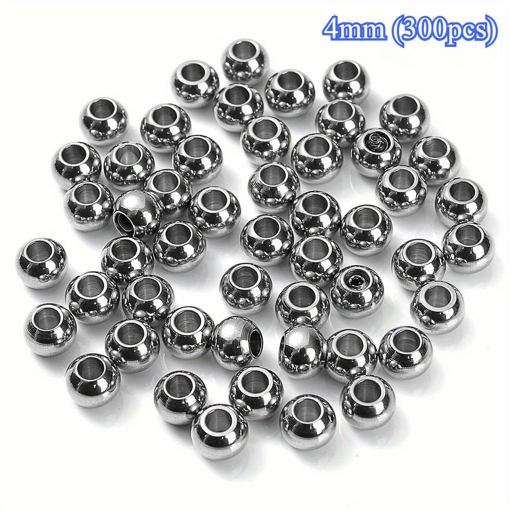 300pcs 4/6mm Stainless Steel Spacer Beads