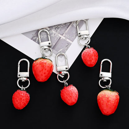3D Strawberry Resin Pendant Charms