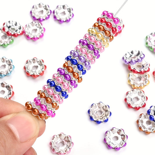20PCS 12mm Colorful Alloy Wave-Edge Spacer Bead Set