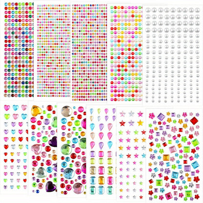 Acrylic Rhinestone Rainbow Self-Adhesive Stickers