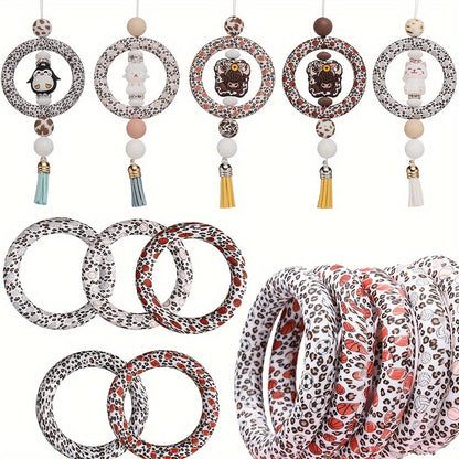 Leopard Print Silicone Ring Beads