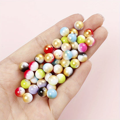 100/200pcs 6/8mm Gradient Acrylic Round Beads