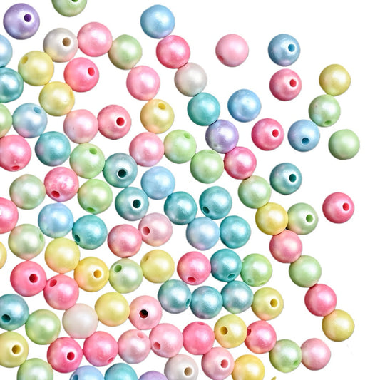 6/8mm Rainbow Color Round Beads