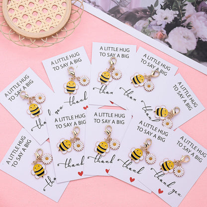 5/10-Set Bee & Daisy Flower Keychain Gift Set