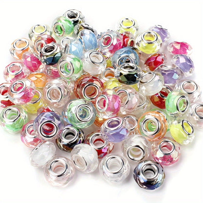 20PCS 15mm AB Highlight Clear Acrylic Wheel Beads