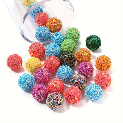 Vibrant 16mm Mixed Color Resin Sequin Beads - Red Bayberry Shape, 10pcs