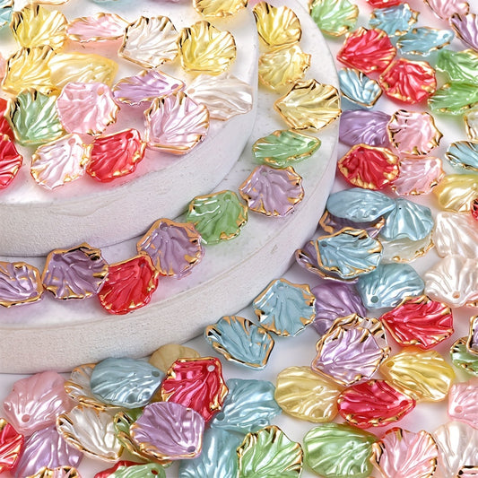 100pcs Acrylic Leaf Pendant Charms