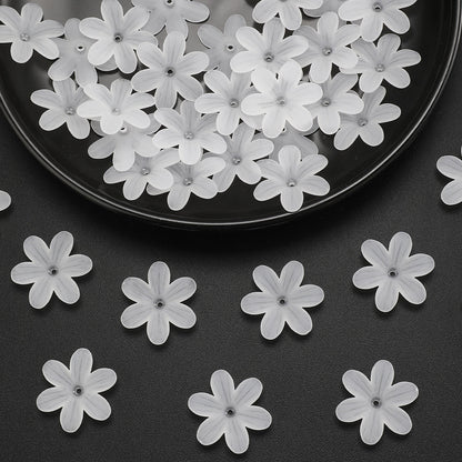White Six-Valve Acrylic Beads