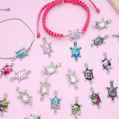 10PCS Multicolor Alloy Turtle Pendant Set